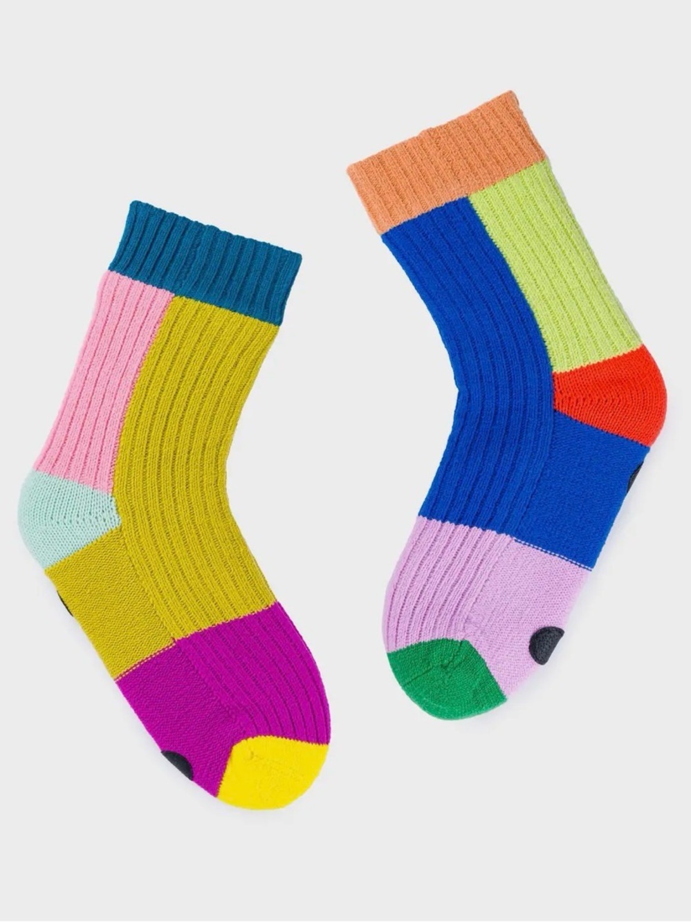 House Socks Multicolor Block Ribbed Cozy Socks - Picture 6 of 6